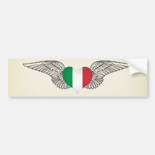Adesivo Para Carro Eu amo Italia - asas