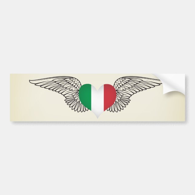 Adesivo Para Carro Eu amo Italia - asas (Frente)