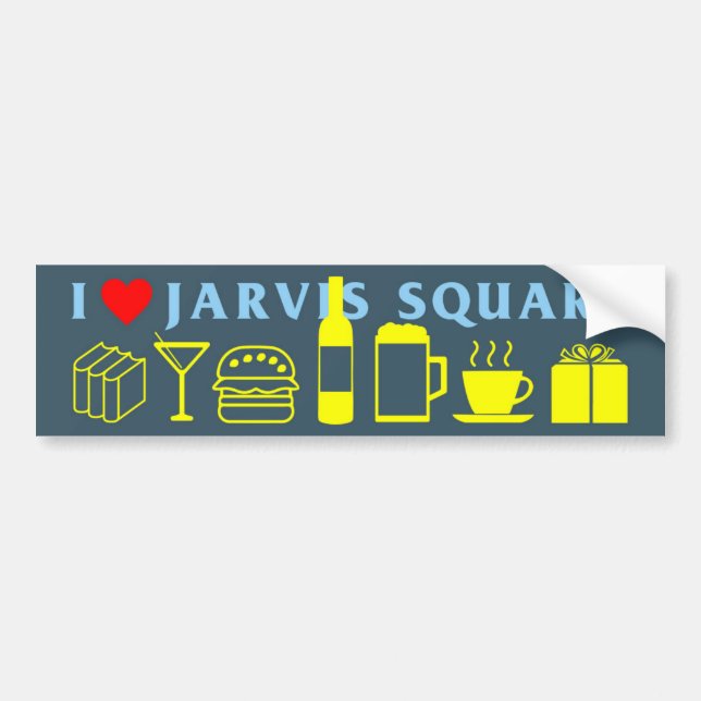 Adesivo Para Carro Eu Amo Jarvis Square Bumper Sticker (Frente)