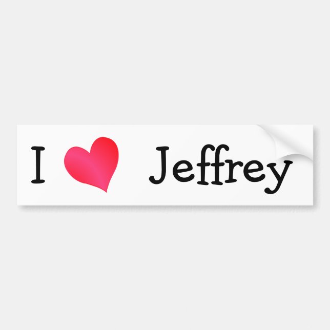 Adesivo Para Carro Eu Amo Jeffrey (Frente)