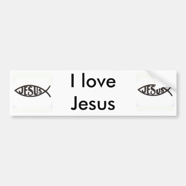 Adesivo Para Carro Eu amo Jesus Bumpersticker (Frente)
