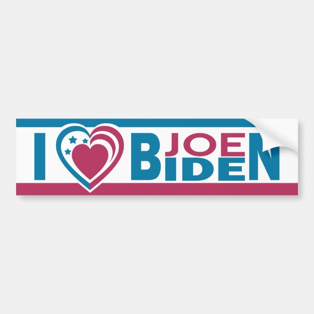 Adesivo Para Carro Eu Amo Joe Biden (Frente)