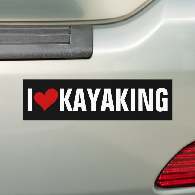 ADESIVO PARA CARRO EU AMO KAYAKING (No carro)