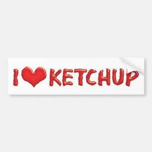 Adesivo Para Carro Eu Amo Ketchup Coração - Amante de Catsup