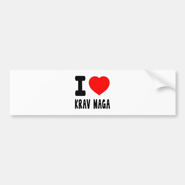 Adesivo Para Carro Eu amo Krav Maga (Frente)