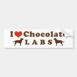 Adesivo Para Carro Eu Amo Labs de Chocolate