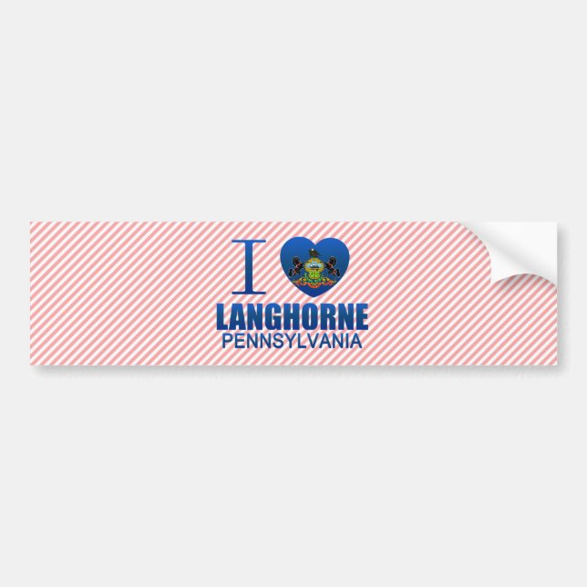 Adesivo Para Carro Eu amo Langhorne, PA (Frente)