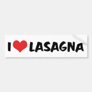 Adesivo Para Carro Eu Amo Lasanha do Coração - Comida Italiana Amante