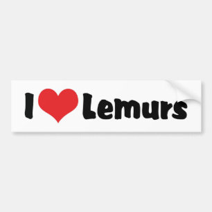 Adesivo Para Carro Eu Amo Lêmures do Coração