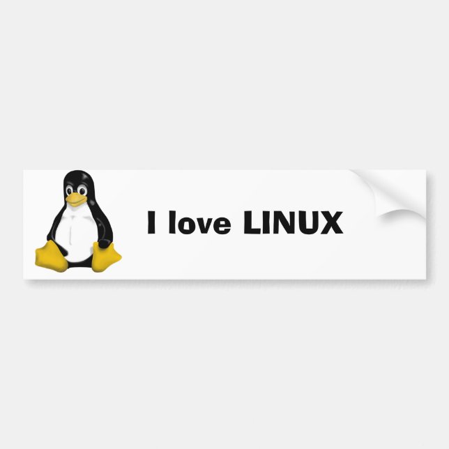 Adesivo Para Carro Eu amo LINUX (Frente)