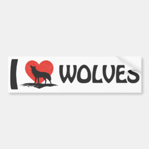 Adesivo Para Carro Eu amo Lobos