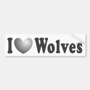 Adesivo Para Carro Eu "AMO" lobos - autocolante no vidro traseiro