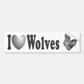 Adesivo Para Carro Eu "AMO" lobos com imagem - autocolante no vidro