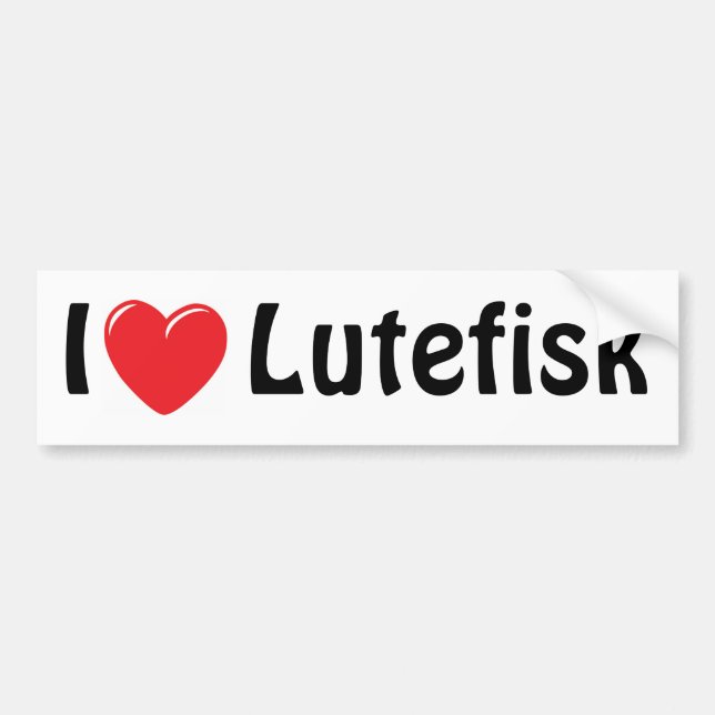 Adesivo Para Carro Eu amo Lutefisk (Frente)
