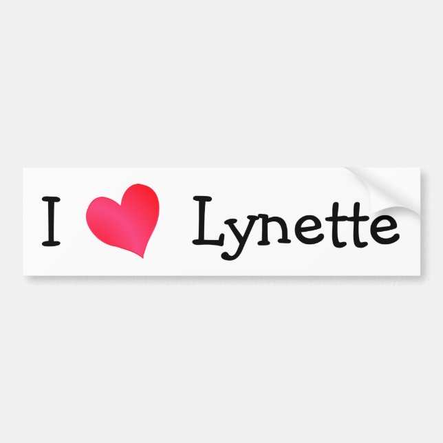 Adesivo Para Carro Eu Amo Lynette (Frente)