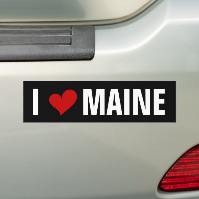 ADESIVO PARA CARRO EU AMO MAINE (No carro)