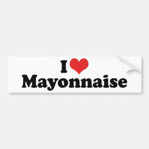 Adesivo Para Carro Eu Amo Maionese de Coração - Amante de Maionese