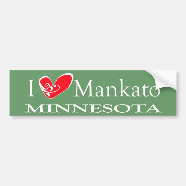 Adesivo Para Carro Eu amo Mankato Minnesota (Frente)