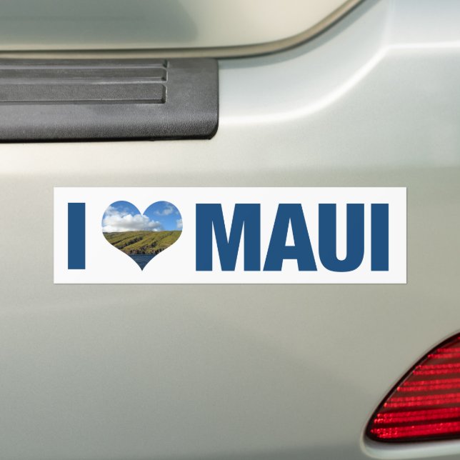 Adesivo Para Carro Eu Amo Maui Hawaii Cute Havaiano (No carro)
