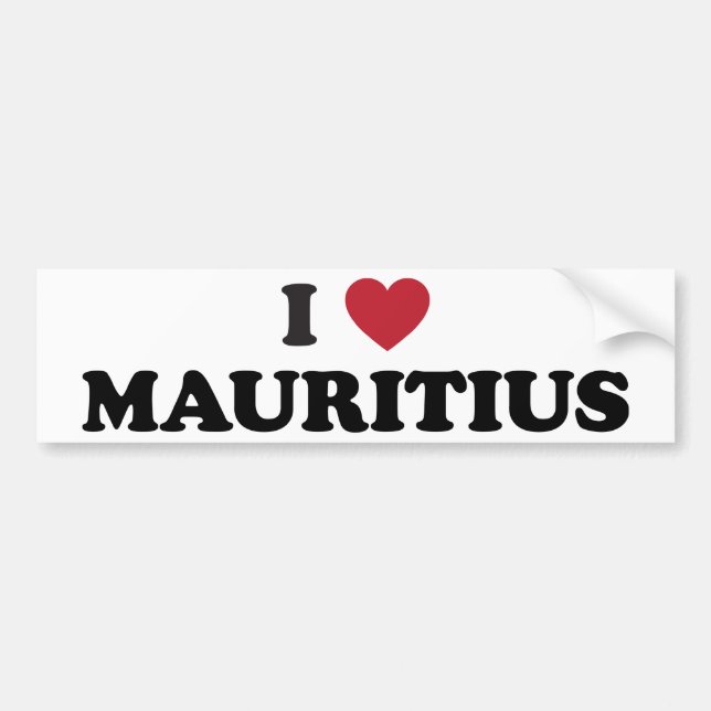 Adesivo Para Carro Eu amo Maurícia (Frente)