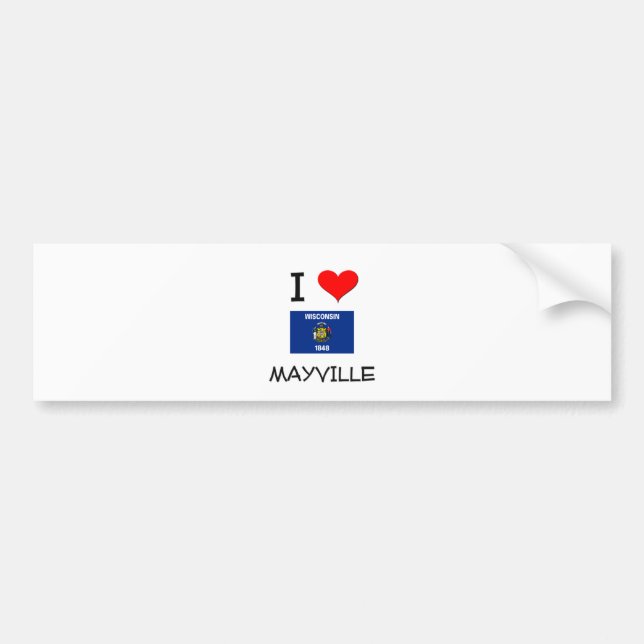 Adesivo Para Carro Eu amo Mayville Wisconsin (Frente)