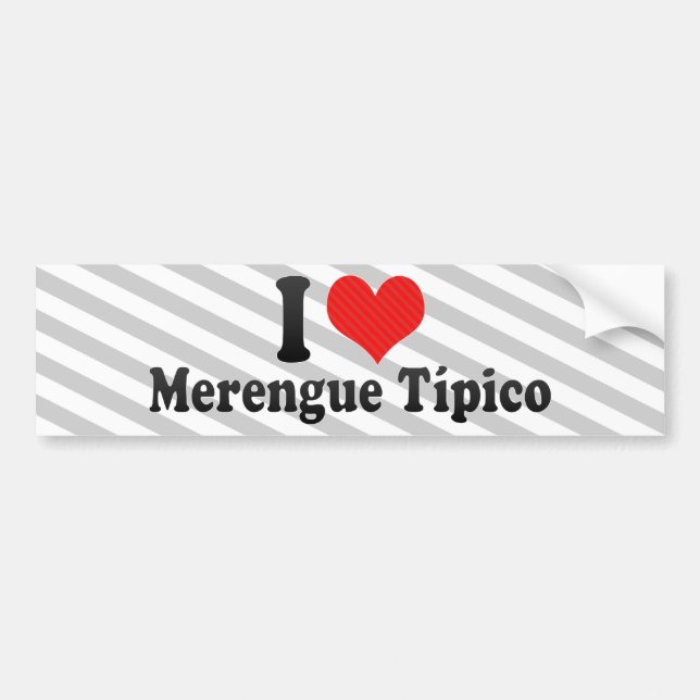 Adesivo Para Carro Eu amo Merengue Típico (Frente)
