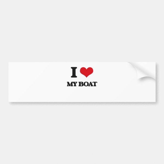 Adesivo Para Carro Eu amo meu barco (Frente)