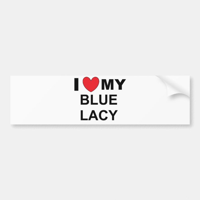 Adesivo Para Carro eu amo meu blue lacy (Frente)