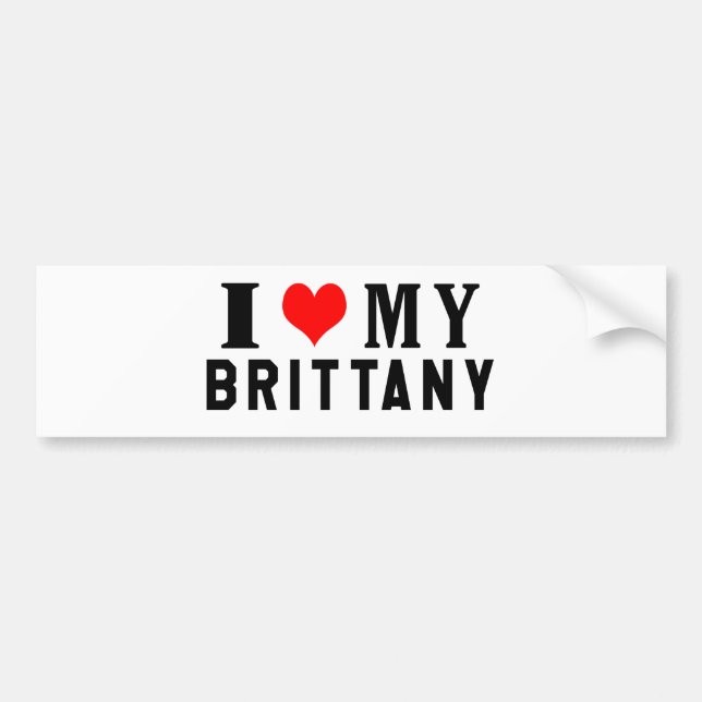Adesivo Para Carro Eu amo meu Brittany (Frente)