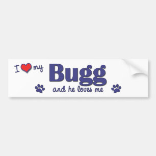 Adesivo Para Carro Eu amo meu Bugg (o cão masculino)