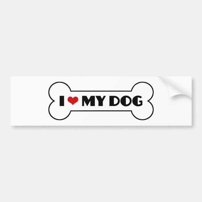 Adesivo Para Carro Eu amo meu cão (Frente)