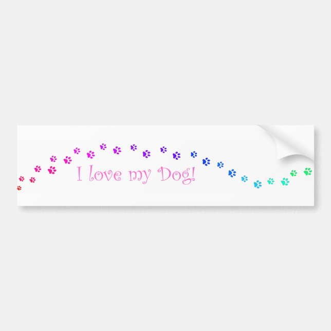 Adesivo Para Carro Eu amo meu cão! Autocolante no vidro traseiro (Frente)