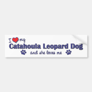 Adesivo Para Carro Eu amo meu cão do leopardo de Catahoula (o cão