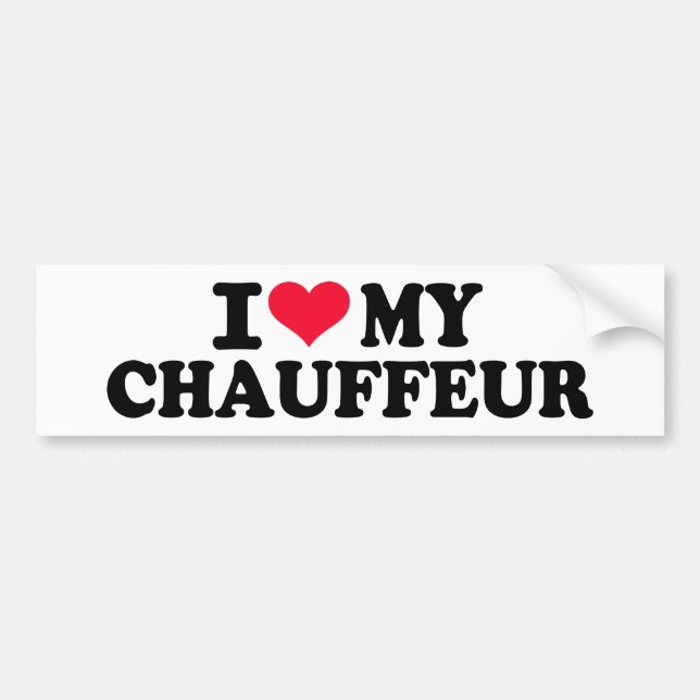 Adesivo Para Carro Eu amo meu Chauffeur (Frente)