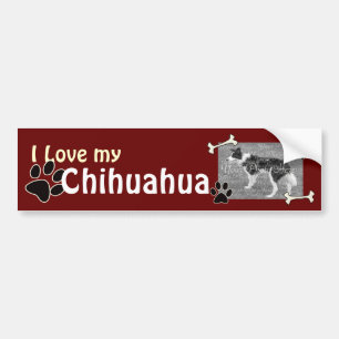 Adesivo Para Carro Eu amo meu chihuahua Bumper Sticker