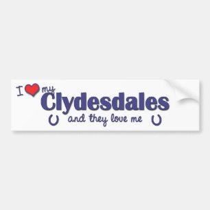Adesivo Para Carro Eu amo meu Clydesdales (os cavalos múltiplos)