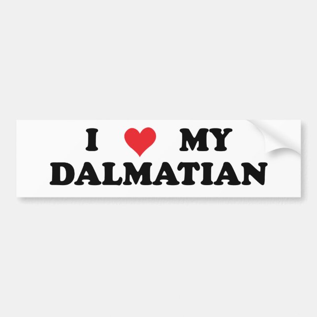 Adesivo Para Carro Eu amo meu Dalmatian (Frente)