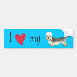 Adesivo Para Carro Eu amo meu Dandie Dinmont Terrier