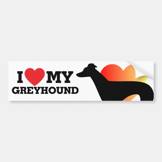 Adesivo Para Carro Eu amo meu galgo (Frente)