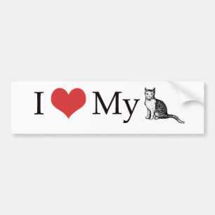 Adesivo Para Carro Eu amo meu gato