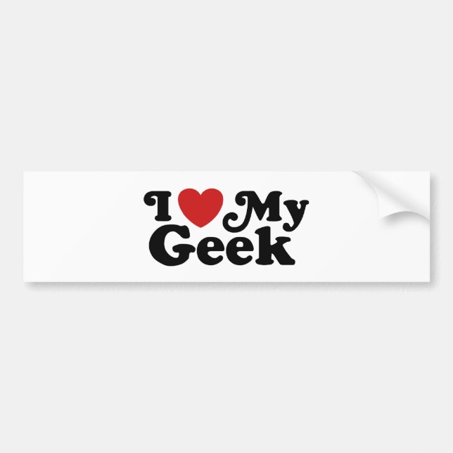 Adesivo Para Carro Eu Amo Meu Geek (Frente)