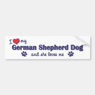 Adesivo Para Carro Eu amo meu german shepherd (o cão fêmea)