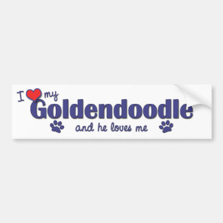 Adesivo Para Carro Eu amo meu Goldendoodle (o cão masculino)