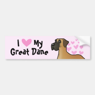 Adesivo Para Carro Eu amo meu great dane
