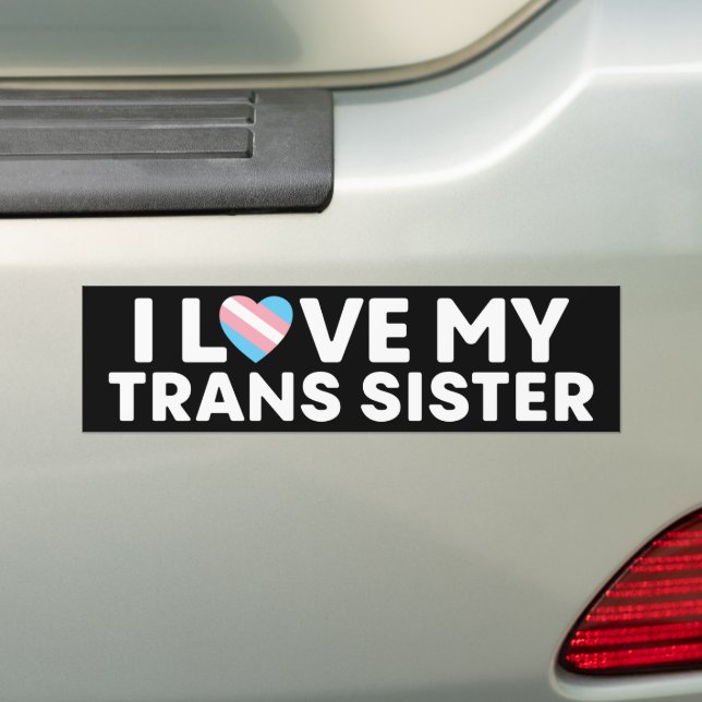 Adesivo Para Carro Eu Amo Meu Irmã Transgênero LGBT Trans Irmão (No carro)