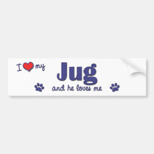 Adesivo Para Carro Eu amo meu jarro (o cão masculino)