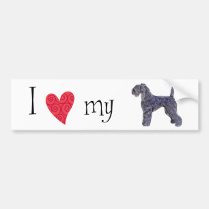 Adesivo Para Carro Eu amo meu Kerry Blue Terrier