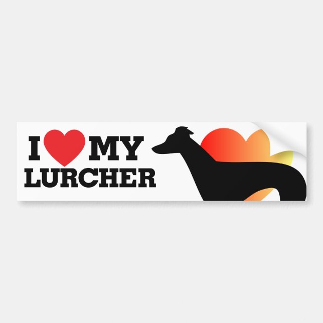 Adesivo Para Carro Eu amo meu Lurcher (Frente)