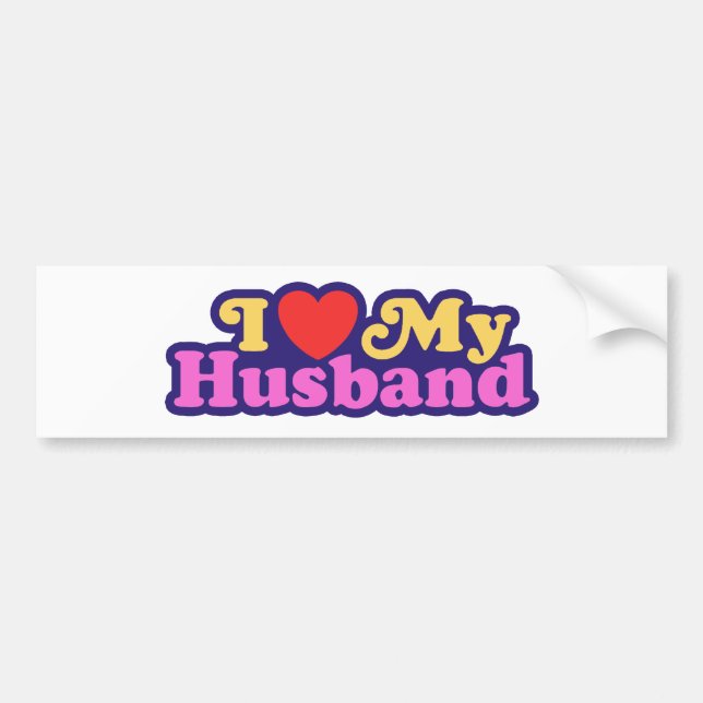 Adesivo Para Carro Eu Amo Meu Marido (Frente)