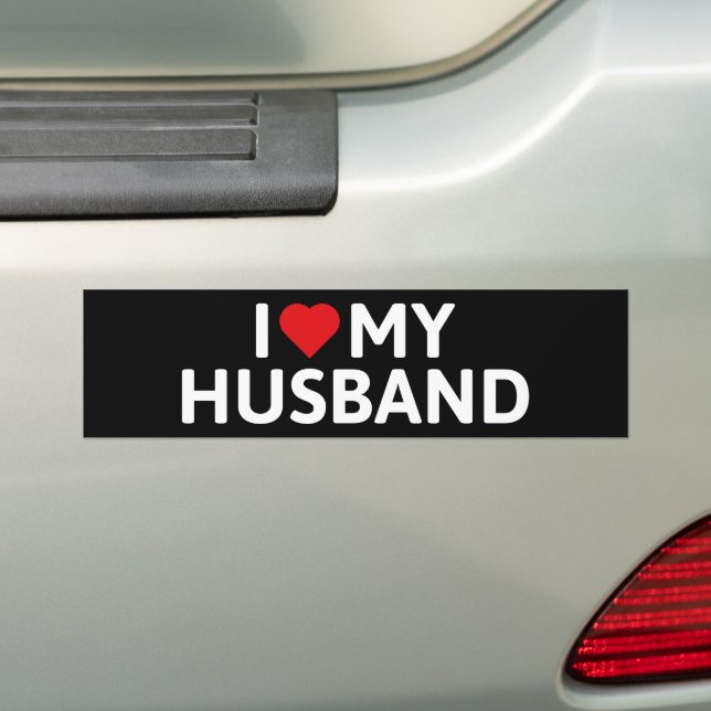 Adesivo Para Carro Eu Amo Meu Marido (No carro)